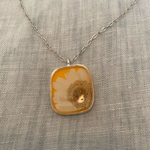 Hand made pressed daisy Shari Dixon necklace